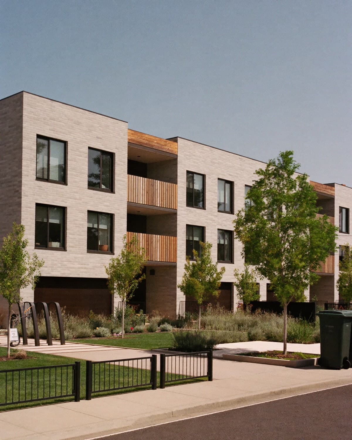 A modern housing association development of mixed-tenure homes.